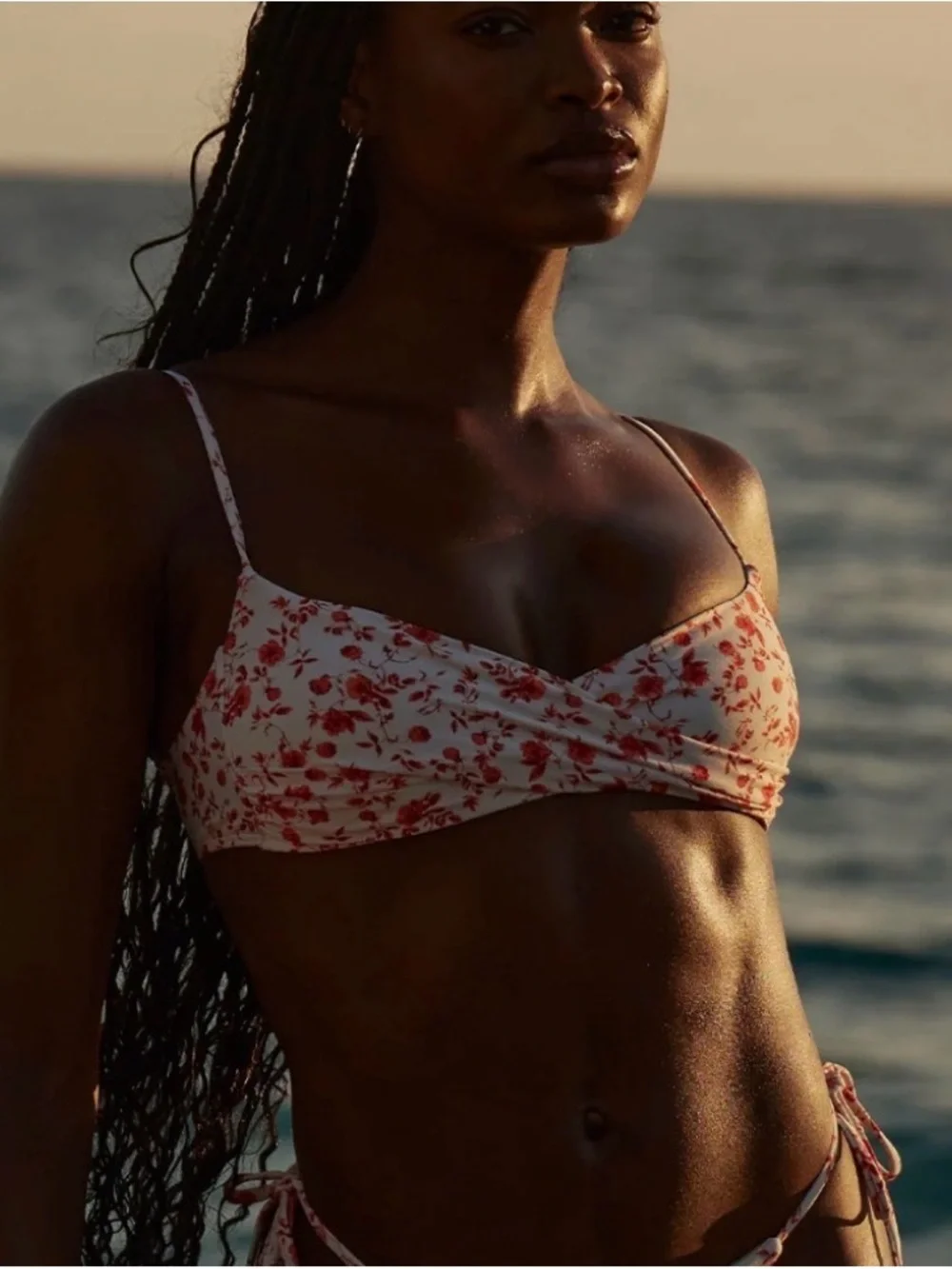 Monday Swimwear Sunrise Floral Bordeaux Bikini Top - st. Lucia bottom